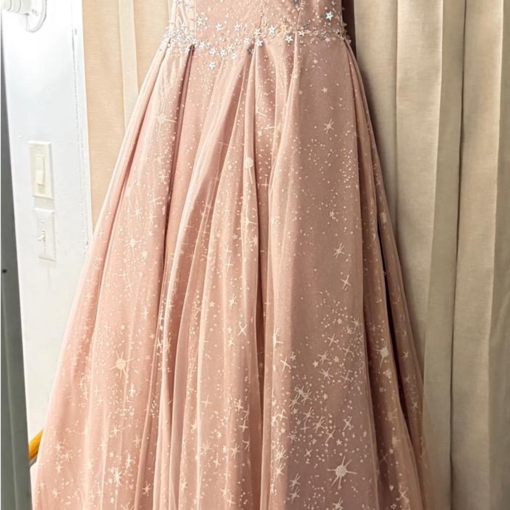 Elegant Pink Starry Gown